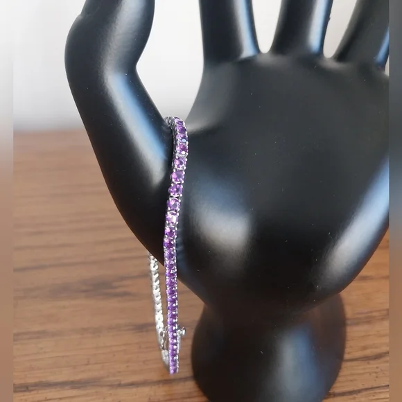 Sterling Silver Amethyst  Bracelet - Picture 14 of 16